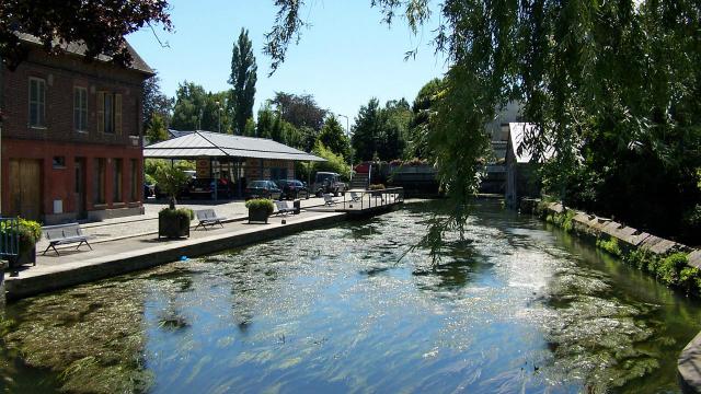 The Eure river crossing the town of Louviers