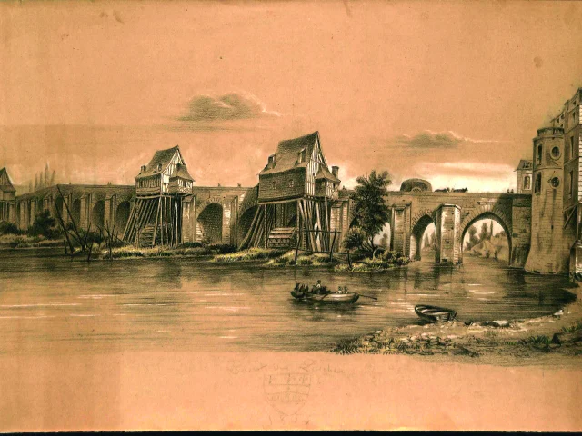 Vue de Pont-de-l'Arche par Lanon Edmond